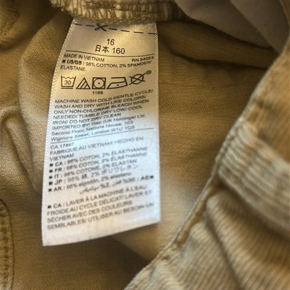 Gap Kids Khaki Twill Pants Size 16 skinny stretch